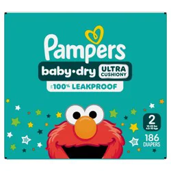 Pampers Baby Dry Diapers Pack - Size 2 -186ct