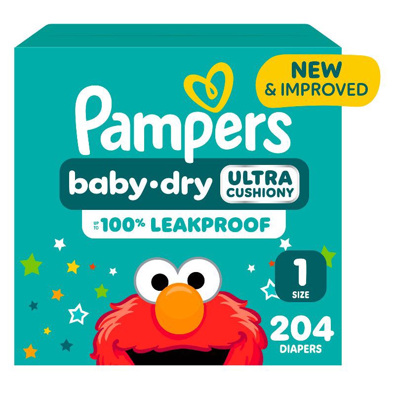slide 13 of 16, Pampers Baby Dry Diapers Pack- Size 1 - 204ct, 1 x 204 ct