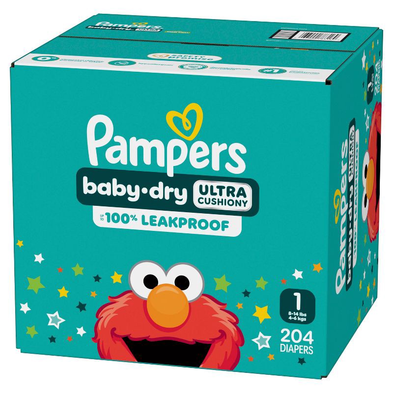 slide 15 of 16, Pampers Baby Dry Diapers Pack- Size 1 - 204ct, 1 x 204 ct