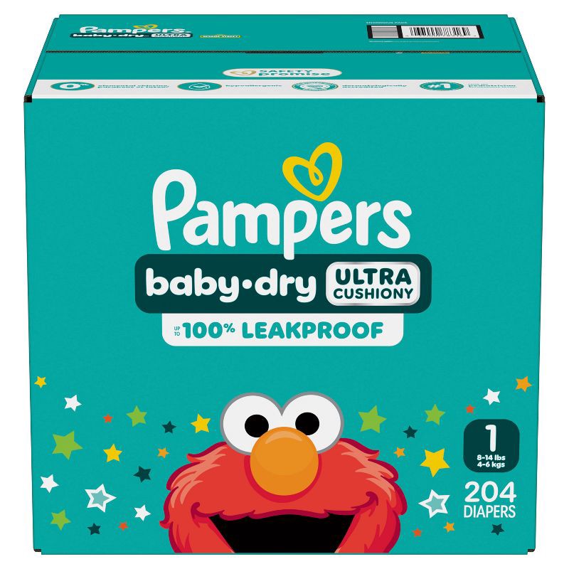 slide 16 of 16, Pampers Baby Dry Diapers Pack- Size 1 - 204ct, 1 x 204 ct