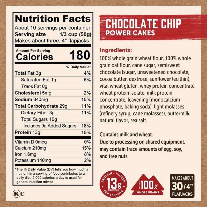 slide 2 of 7, Kodiak Cakes Protein-Packed Power Cakes Chocolate Chip Pancake and Waffle Mix - 18oz, 18 oz