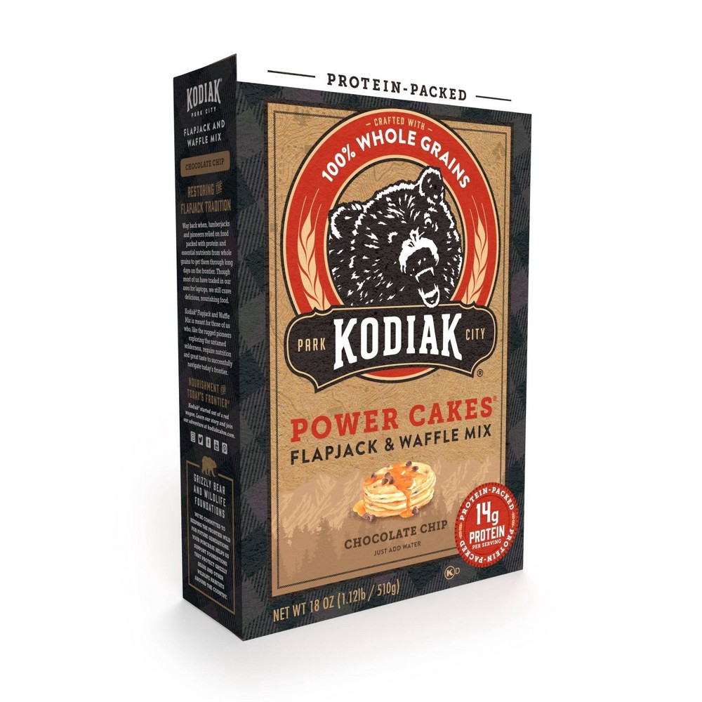 slide 2 of 6, Kodiak Cakes Chocolate Chip Power Cakes Flapjack & Waffle Mix, 18 oz