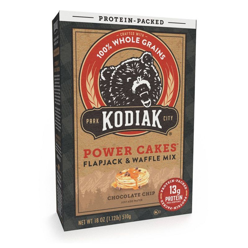 slide 3 of 7, Kodiak Cakes Protein-Packed Power Cakes Chocolate Chip Pancake and Waffle Mix - 18oz, 18 oz