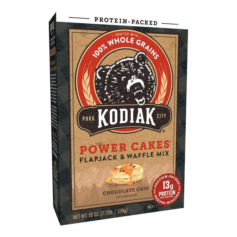 slide 3 of 8, Kodiak Cakes Kodiak Protein-Packed Flapjack & Waffle Mix Chocolate Chip - 18oz, 18 oz