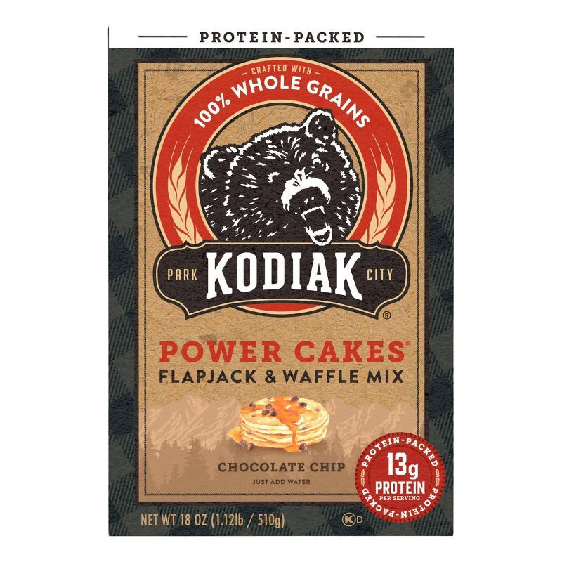 slide 1 of 8, Kodiak Cakes Kodiak Protein-Packed Flapjack & Waffle Mix Chocolate Chip - 18oz, 18 oz