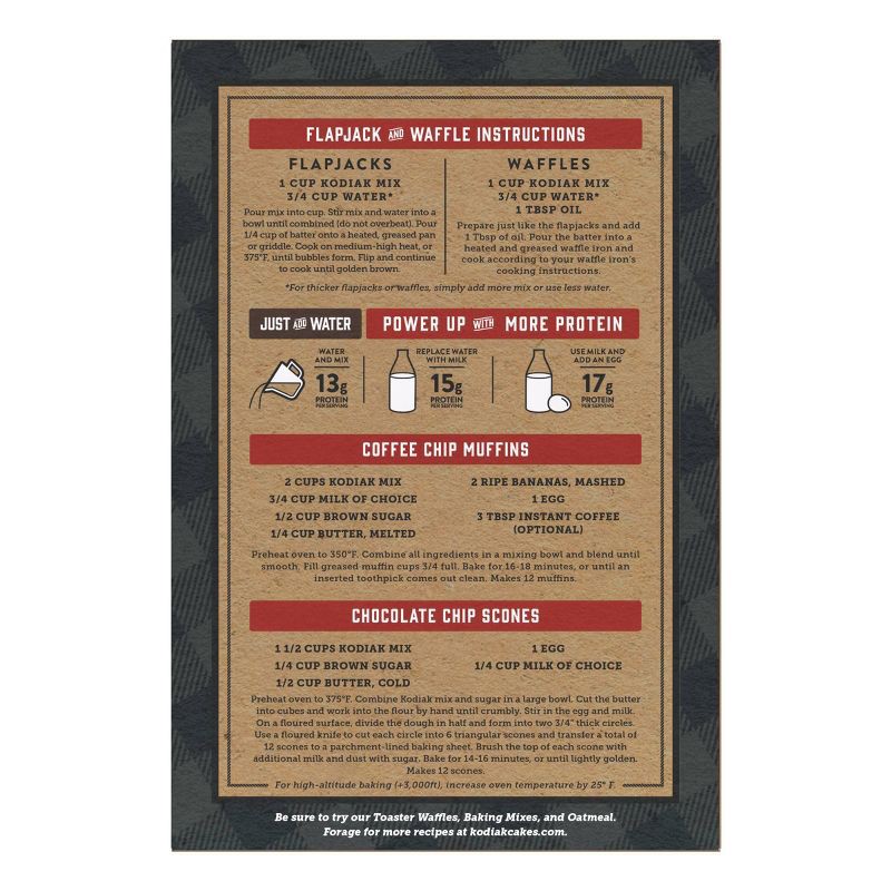 slide 4 of 7, Kodiak Cakes Protein-Packed Power Cakes Chocolate Chip Pancake and Waffle Mix - 18oz, 18 oz