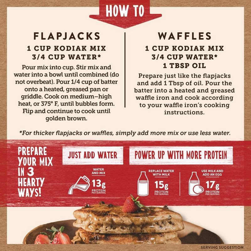 slide 6 of 7, Kodiak Cakes Protein-Packed Power Cakes Chocolate Chip Pancake and Waffle Mix - 18oz, 18 oz