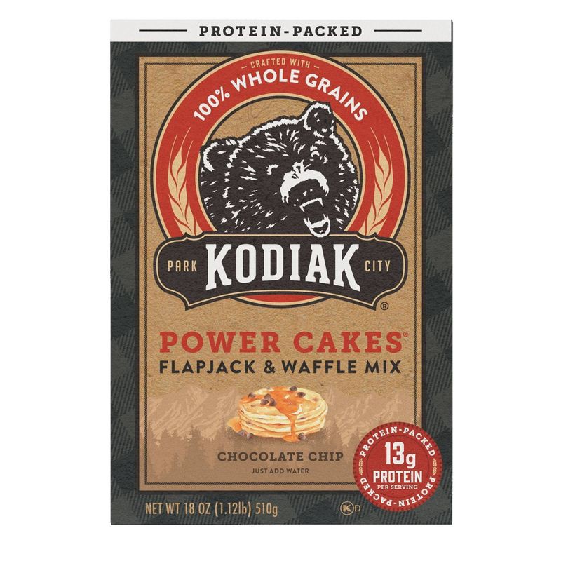 slide 1 of 7, Kodiak Cakes Protein-Packed Power Cakes Chocolate Chip Pancake and Waffle Mix - 18oz, 18 oz