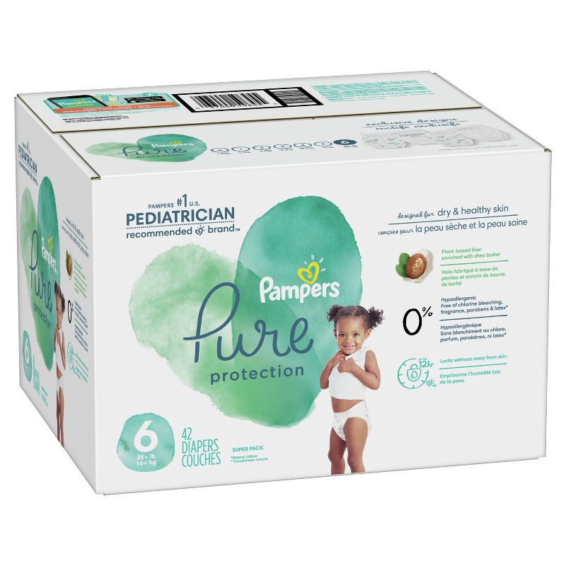 slide 10 of 15, Pampers Pure Protection Diapers Super Pack - Size 6 - 42ct, 42 ct
