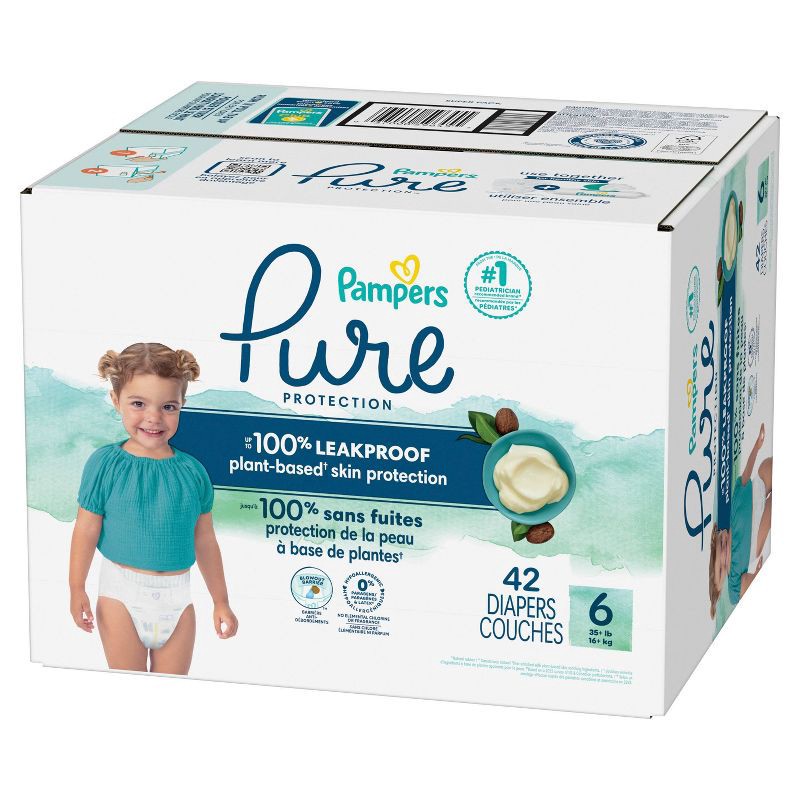 slide 10 of 11, Pampers Pure Protection Diapers Super Pack - Size 6 - 42ct, 42 ct