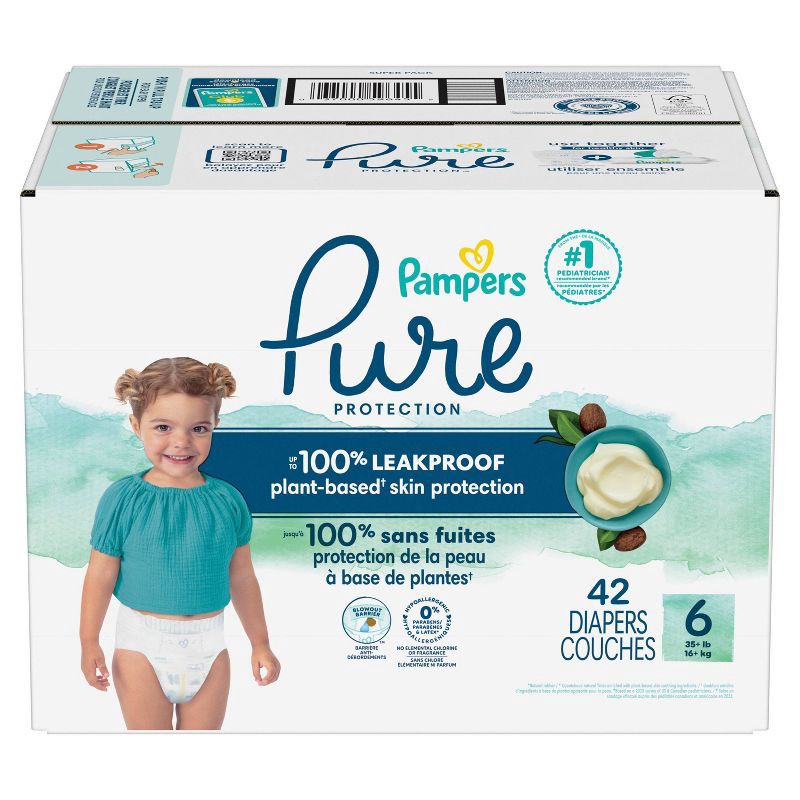 slide 11 of 11, Pampers Pure Protection Diapers Super Pack - Size 6 - 42ct, 42 ct