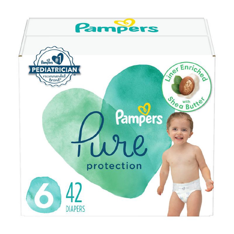 slide 1 of 15, Pampers Pure Protection Diapers Super Pack - Size 6 - 42ct, 42 ct