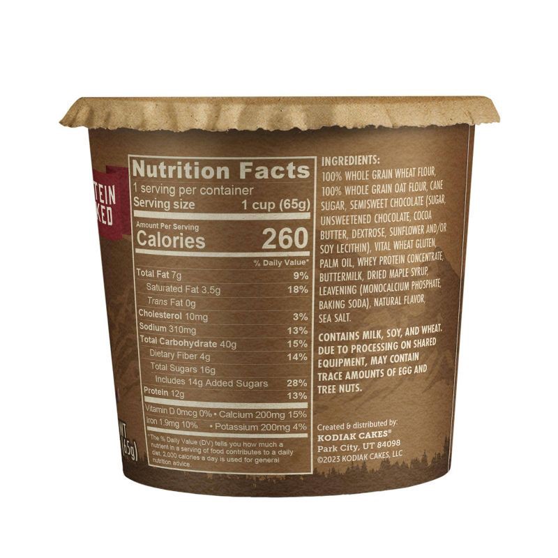 slide 3 of 6, Kodiak Cakes Protein-Packed Single-Serve Flapjack Cup Chocolate Chip & Maple - 2.29oz, 2.29 oz