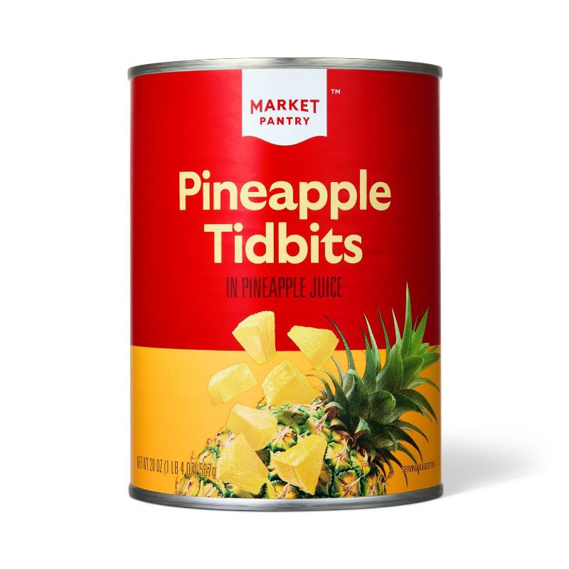 slide 1 of 2, Pineapple Tidbits in 100% Pineapple Juice 20oz - Market Pantry™, 20 oz