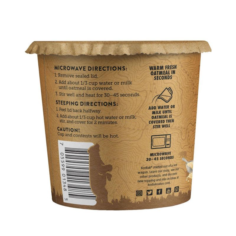 slide 4 of 6, Kodiak Cakes Protein-Packed Single-Serve Oatmeal Cup Peanut Butter Chocolate Chip - 2.12oz, 2.12 oz