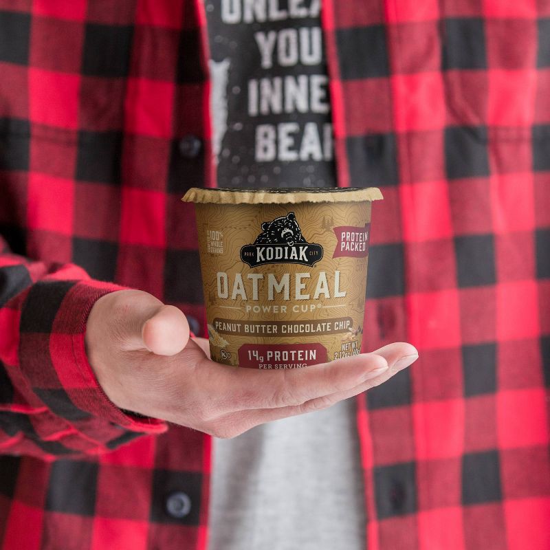 slide 5 of 6, Kodiak Cakes Protein-Packed Single-Serve Oatmeal Cup Peanut Butter Chocolate Chip - 2.12oz, 2.12 oz