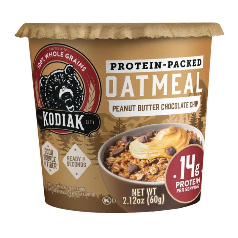 slide 1 of 6, Kodiak Cakes Protein-Packed Single-Serve Oatmeal Cup Peanut Butter Chocolate Chip - 2.12oz, 2.12 oz