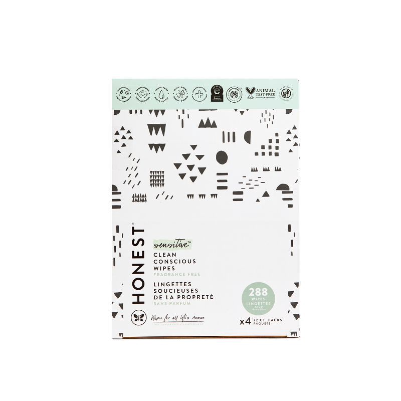 slide 1 of 7, The Honest Company Plant-Based Baby Wipes made with over 99% Water - Pattern Play - 288ct, 288 ct