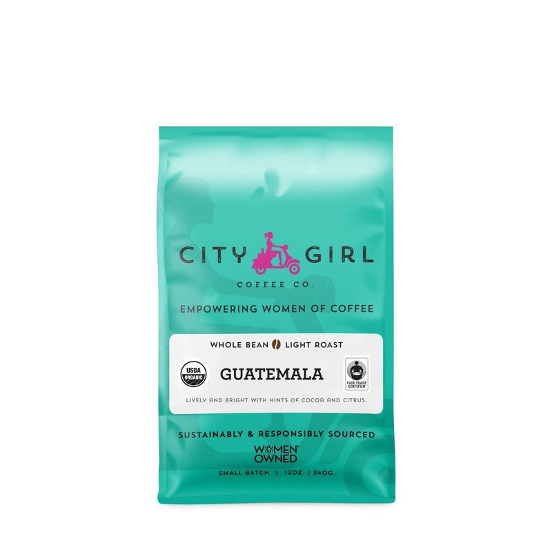 slide 1 of 4, City Girl Coffee Co. City Girl Coffee Organic Guatemala Café Femenino Medium Roast Whole Bean Coffee - 12oz, 12 oz