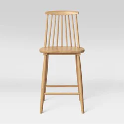 24" Harwich High Back Windsor Counter Height Barstool with Footrest Natural - Threshold™