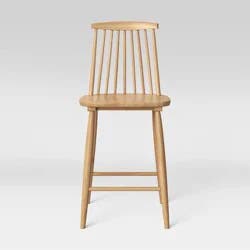 24" Harwich High Back Windsor Counter Height Barstool with Footrest Natural - Threshold™