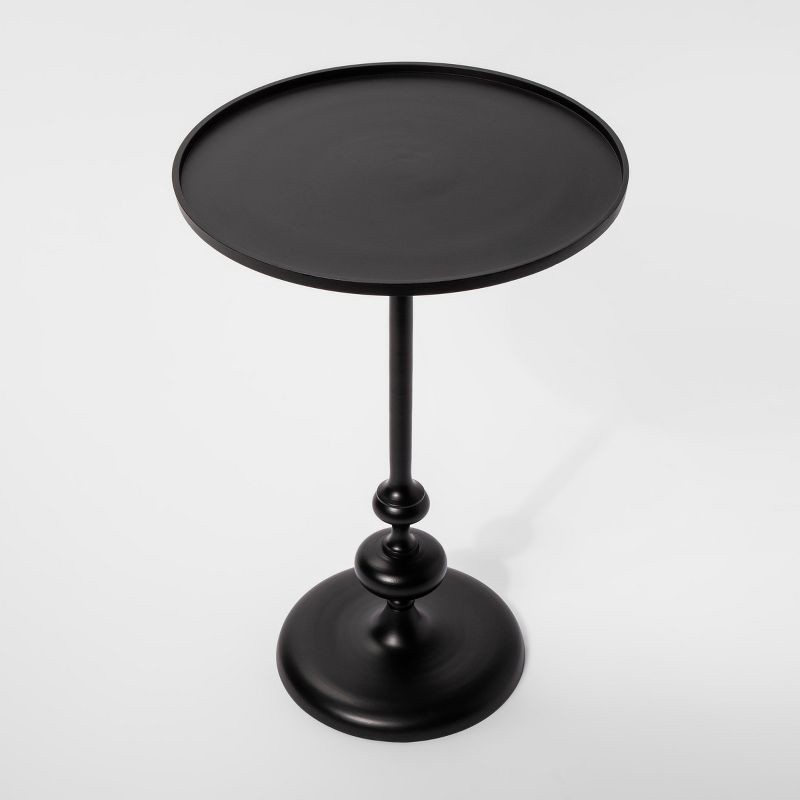 slide 3 of 10, Londonberry Turned Metal Accent Table Large Black - Threshold™, Fully Assembled, 1 ct