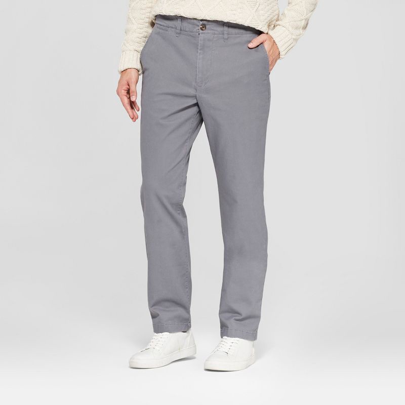 slide 1 of 3, Men's Every Wear Straight Fit Chino Pants - Goodfellow & Co™ Thundering Gray 38x32: Cotton Spandex Blend, 1 ct
