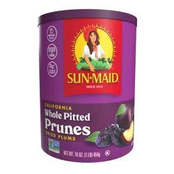 Sun-Maid California Sun-Dried Fruit Whole Pitted Prunes Canister - 16oz