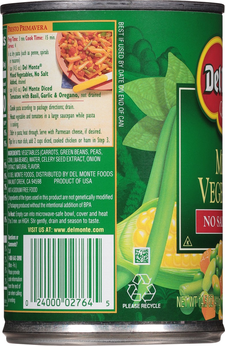 slide 7 of 9, Del Monte Mixed Vegetables No Salt Added, 