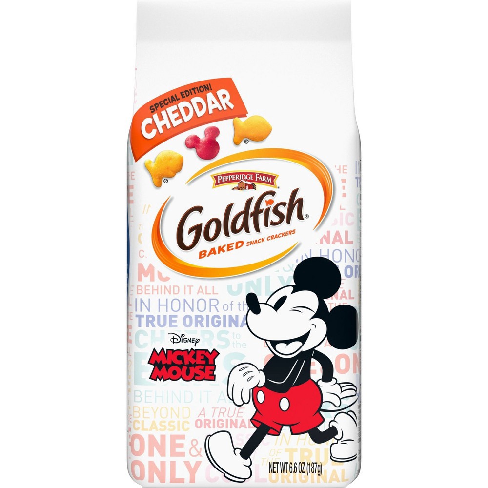 slide 4 of 8, Pepperidge Farm Goldfish Mickey Mouse Cheddar Baked Snack Crackers, 6.6 oz