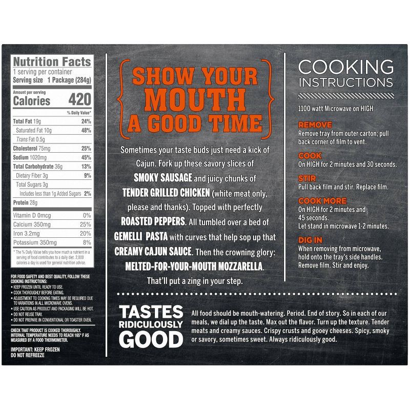 slide 7 of 11, Devour Frozen Cajun Style Alfredo with Sausage and Chicken - 10oz, 10 oz