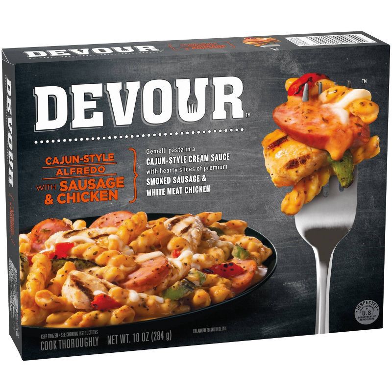 slide 8 of 11, Devour Frozen Cajun Style Alfredo with Sausage and Chicken - 10oz, 10 oz
