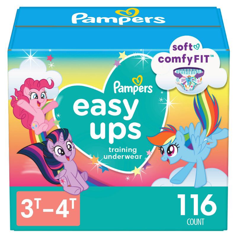 slide 1 of 9, Pampers Easy Ups Girls' My Little Pony Disposable Training Underwear - 3T-4T - 116ct, 116 ct