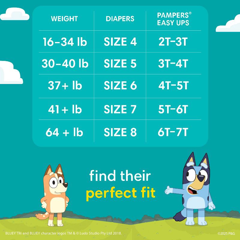 slide 4 of 15, Pampers Easy Ups Bluey Training Boys' Underwear - Size 3T-4T - 116ct, 116 ct