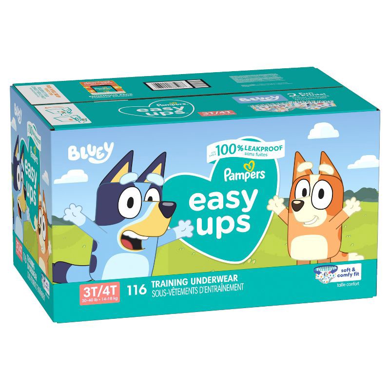 slide 9 of 10, Pampers Easy Ups Bluey Training Boys' Underwear - Size 3T-4T - 116ct, 116 ct