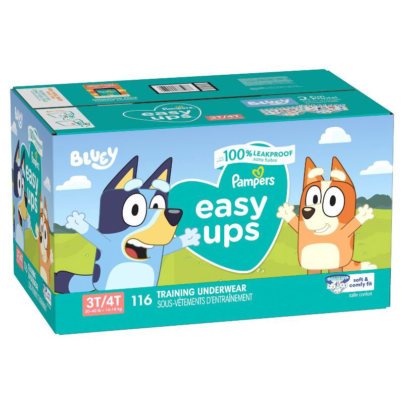 slide 13 of 15, Pampers Easy Ups Bluey Training Boys' Underwear - Size 3T-4T - 116ct, 116 ct