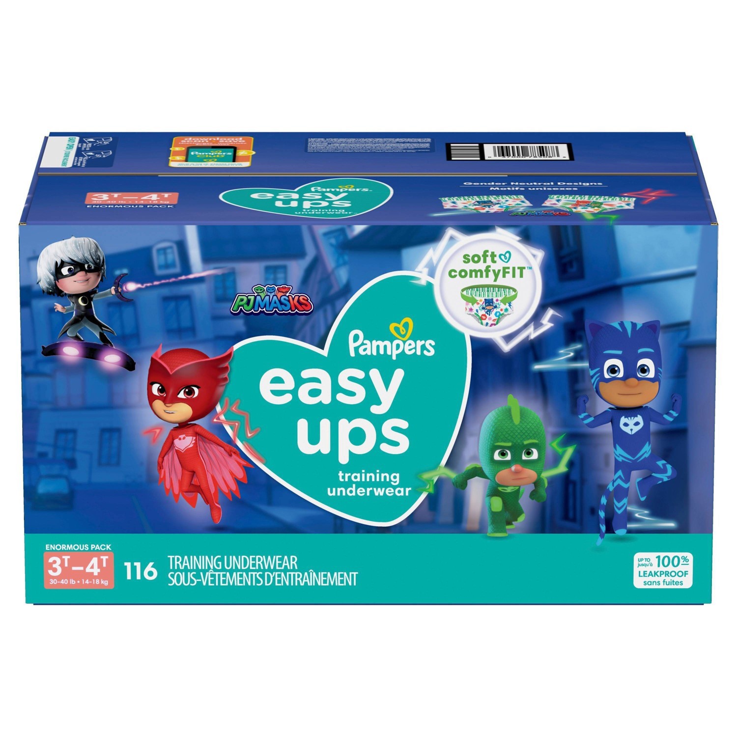 slide 4 of 10, Pampers Easy Ups Boys PJ Masks Training Underwear Enormous Pack - 3T-4T - 116ct, 116 ct
