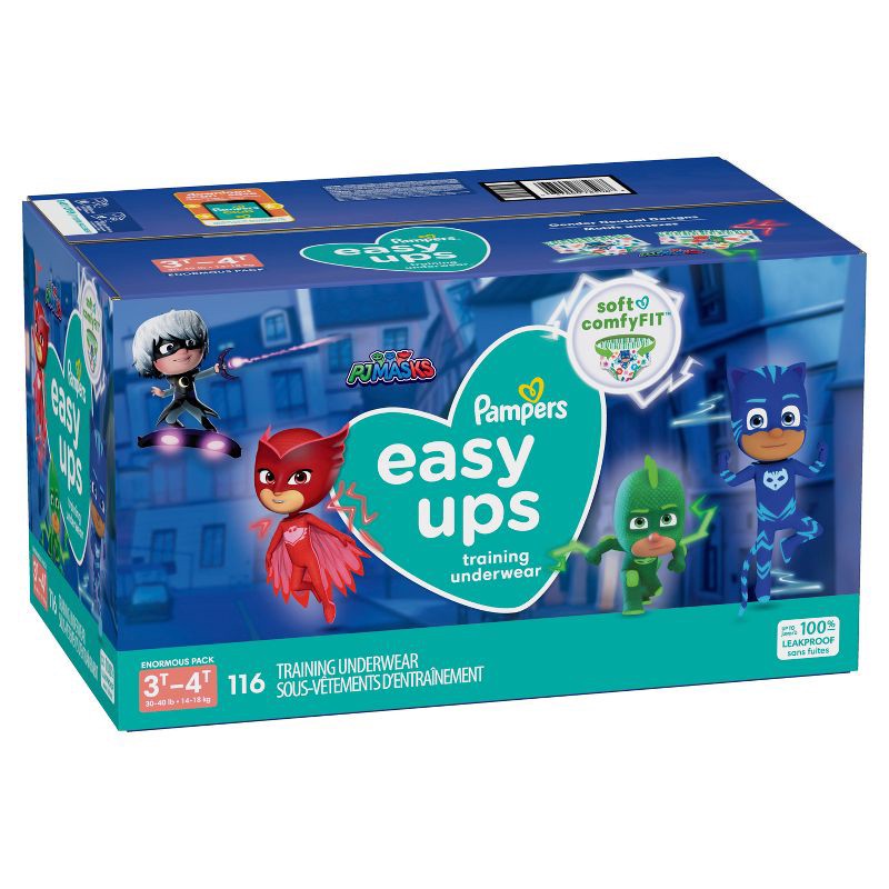 slide 10 of 12, Pampers Easy Ups Boys PJ Masks Training Underwear Enormous Pack - 3T-4T - 116ct, 116 ct
