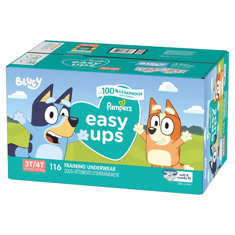 slide 10 of 10, Pampers Easy Ups Bluey Training Boys' Underwear - Size 3T-4T - 116ct, 116 ct