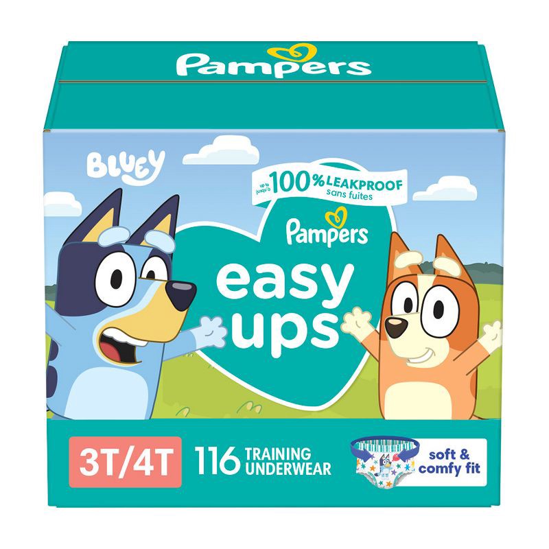 slide 1 of 10, Pampers Easy Ups Bluey Training Boys' Underwear - Size 3T-4T - 116ct, 116 ct