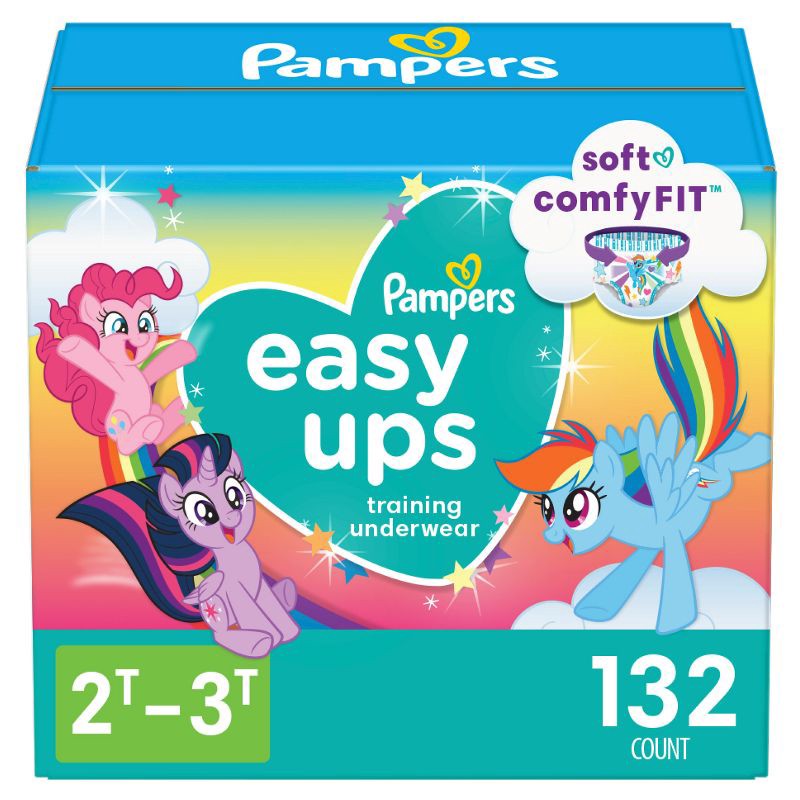 slide 1 of 15, Pampers Easy Ups Girls' My Little Pony Disposable Training Underwear - 2T-3T - 132ct, 132 ct