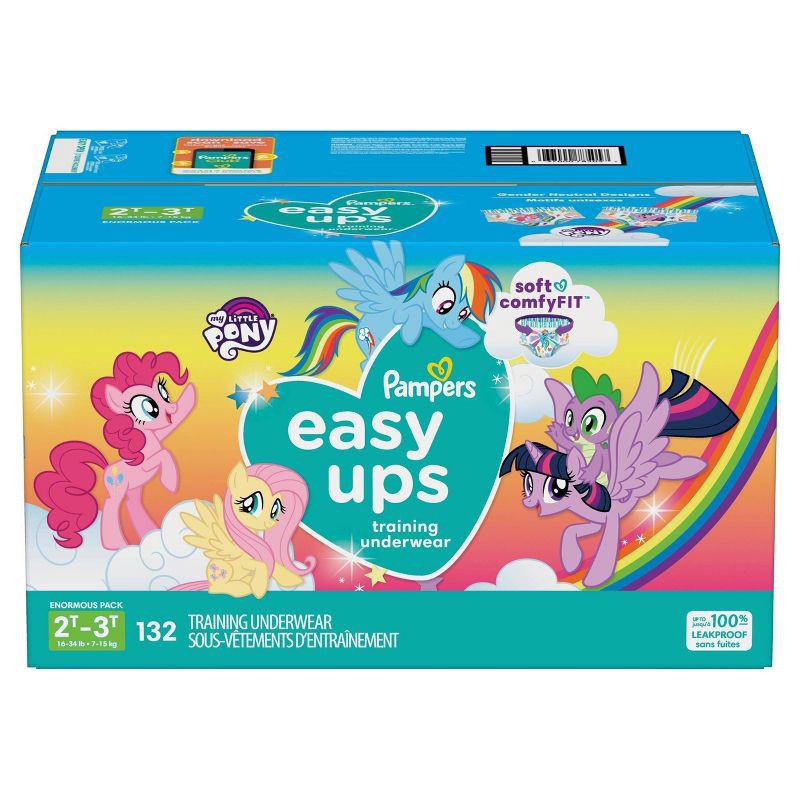 slide 10 of 15, Pampers Easy Ups Girls' My Little Pony Disposable Training Underwear - 2T-3T - 132ct, 132 ct