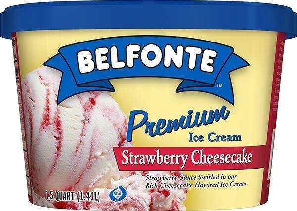 slide 1 of 1, Belfonte Premium Strawberry Cheesecake Ice Cream, 1.5 qt