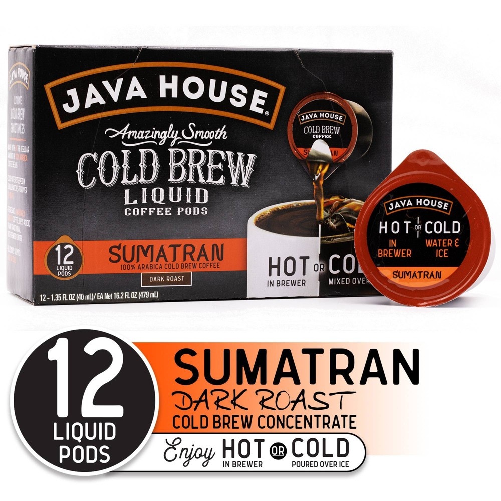 slide 2 of 11, Java House Cold Brew Sumatran Dark Roast Single Serve, 12 ct