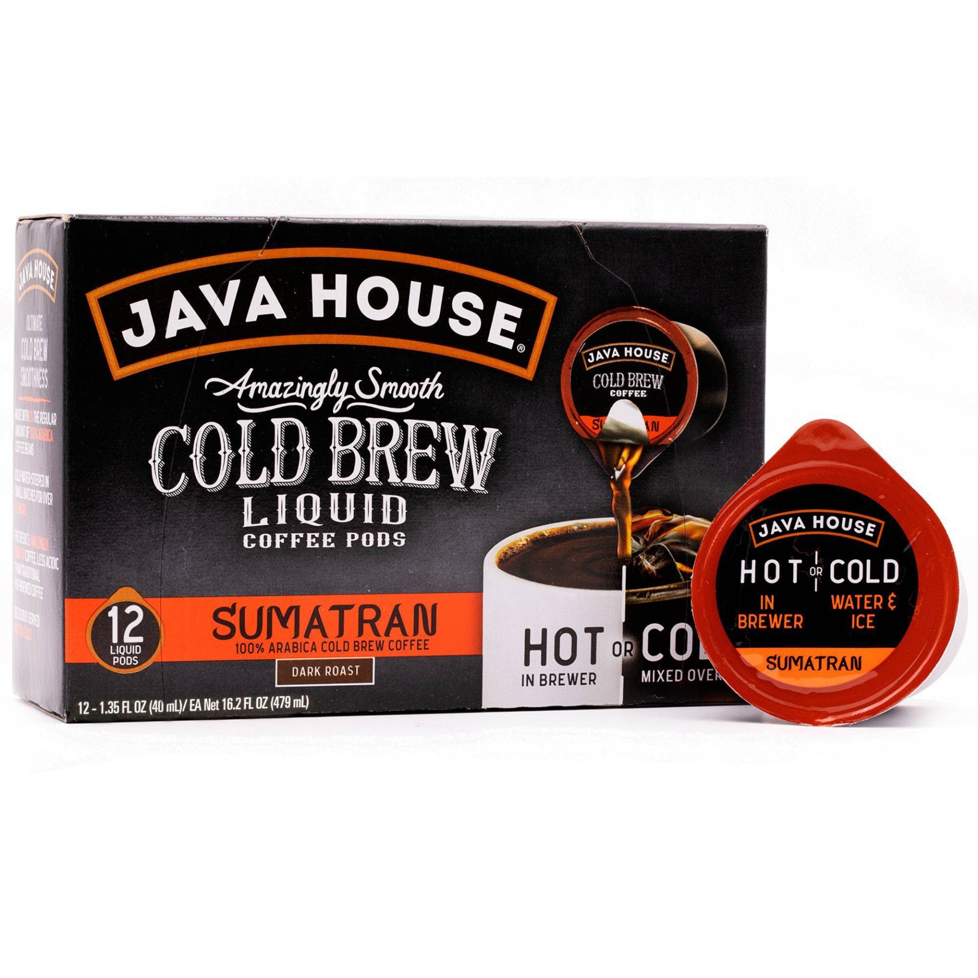 slide 1 of 11, Java House Cold Brew Sumatran Dark Roast Single Serve, 12 ct