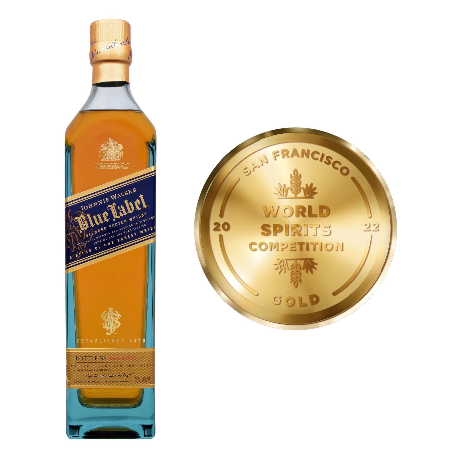 slide 3 of 5, Johnnie Walker Blue Label Blended Scotch Whisky, 200 mL, 200 ml