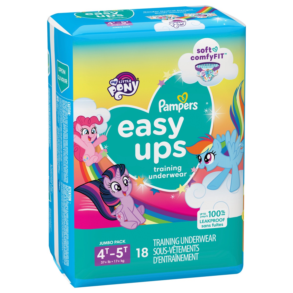 slide 2 of 4, Pampers Easy Ups Training Underwear Girls Size 6 4T-5T 18 Count&nbsp;, 18 ct