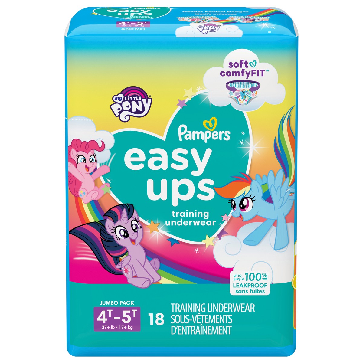 slide 1 of 4, Pampers Easy Ups Training Underwear Girls Size 6 4T-5T 18 Count&nbsp;, 18 ct
