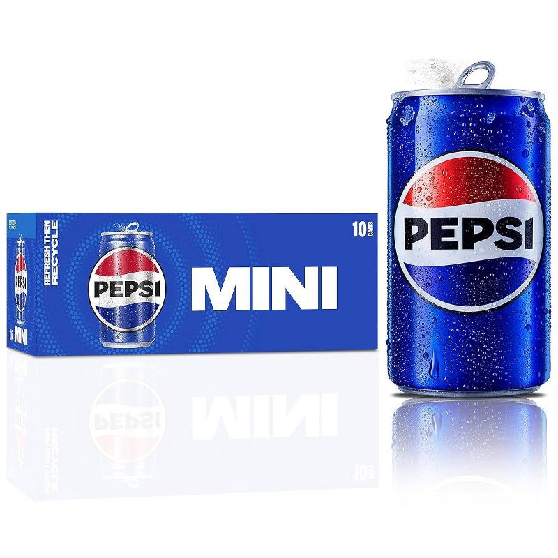 slide 1 of 7, Pepsi - 10pk/7.5 fl oz Mini Cans, 10 ct; 7.5 fl oz