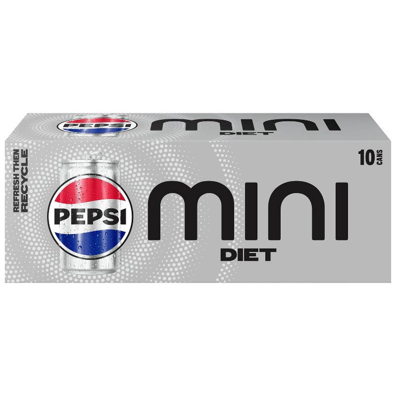 slide 2 of 7, Diet Pepsi - 10pk/7.5 fl oz Mini Cans, 10 ct; 7.5 fl oz